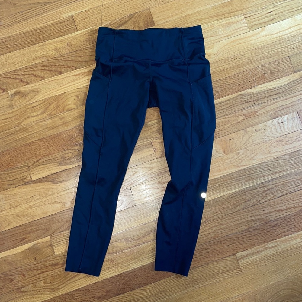 lu lu lemon leggings cropped 25 inch (black)